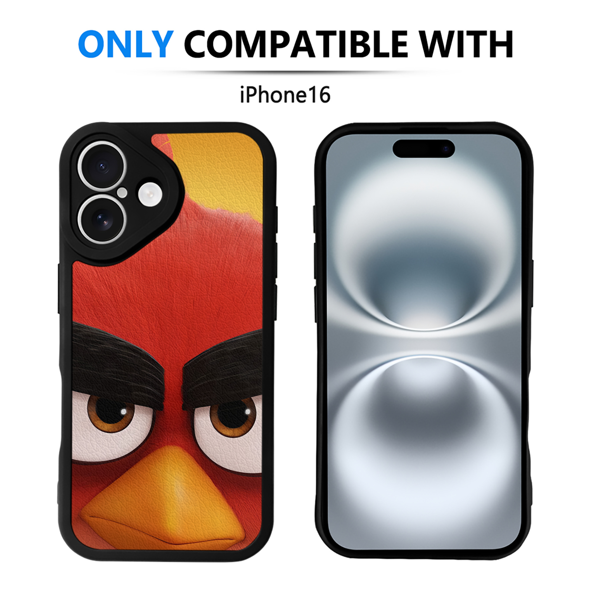 （画像用） Angry Birds アングリーバード 【iPhone 16シリーズ対応】シリコンスマホケース（レザー調） 材質：シリコン